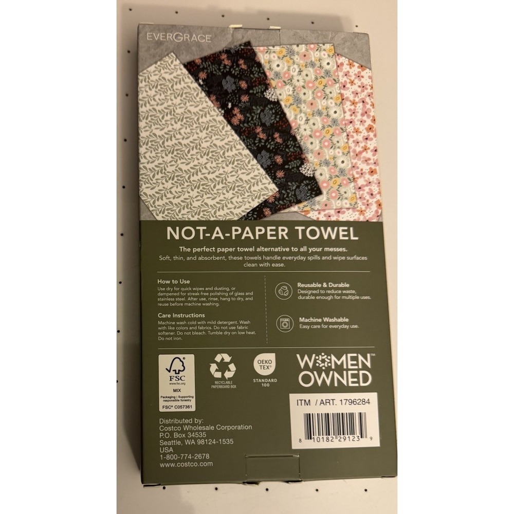 2-EverGrace Not-A-Paper Towel Reusable Towels 12-pack 13"x8.5"each NEW - Picture 3 of 4